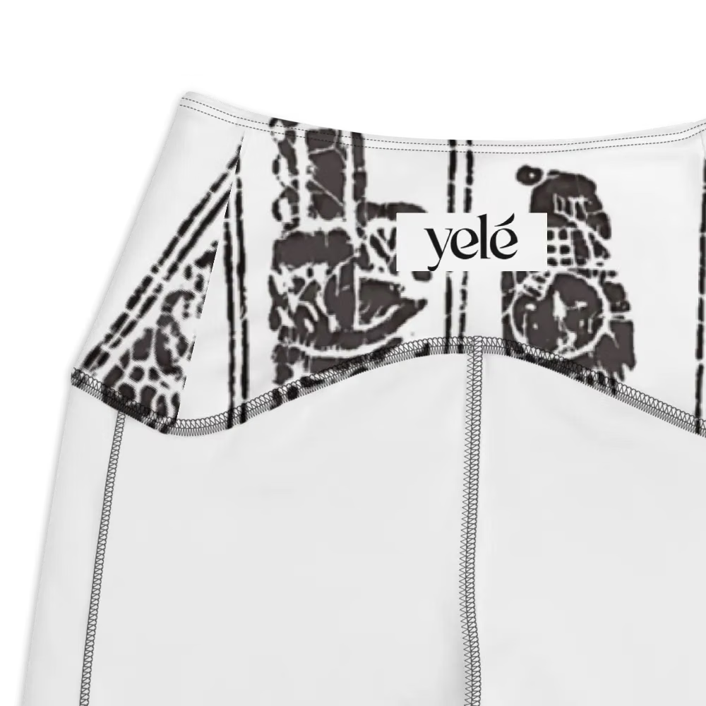 African Royalty Print Symmetry Fusion Pocket Leggings | High-Waisted Crossover