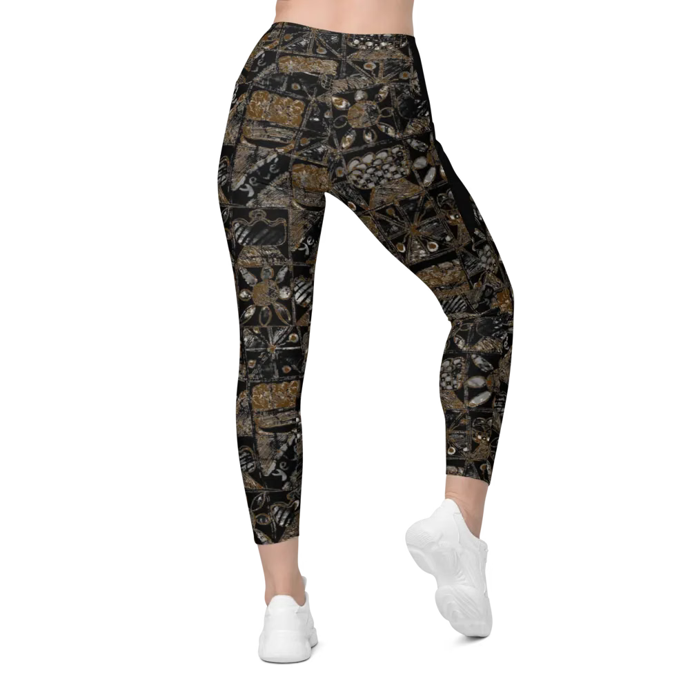 African Festivity Print Crossover Pocket Leggings | High-Waisted