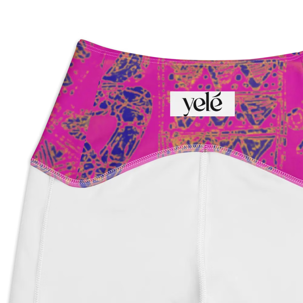 African Unity Print Symmetry Fusion Pocket Leggings | High-Waisted Crossover