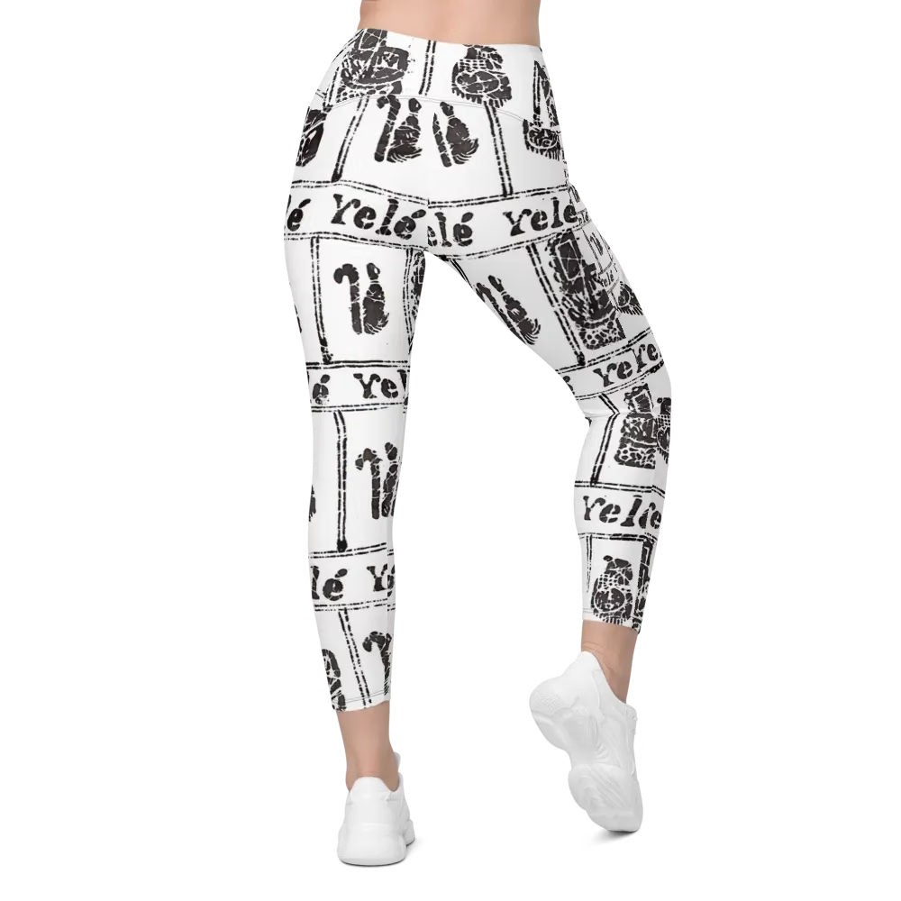 African Royalty Print Symmetry Fusion Pocket Leggings | High-Waisted Crossover