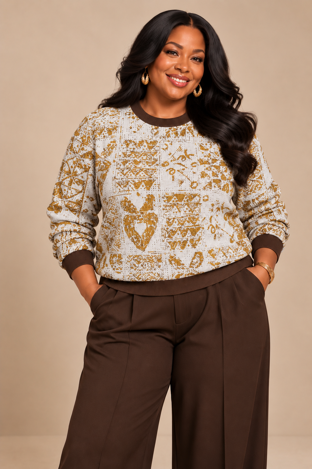 Yelé Unity Jacquard Crewneck Sweater