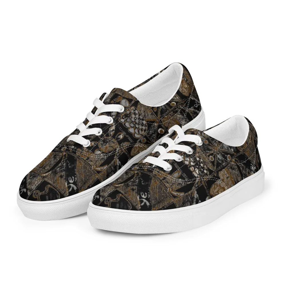Geometric Glamour Lace-Up Shoes