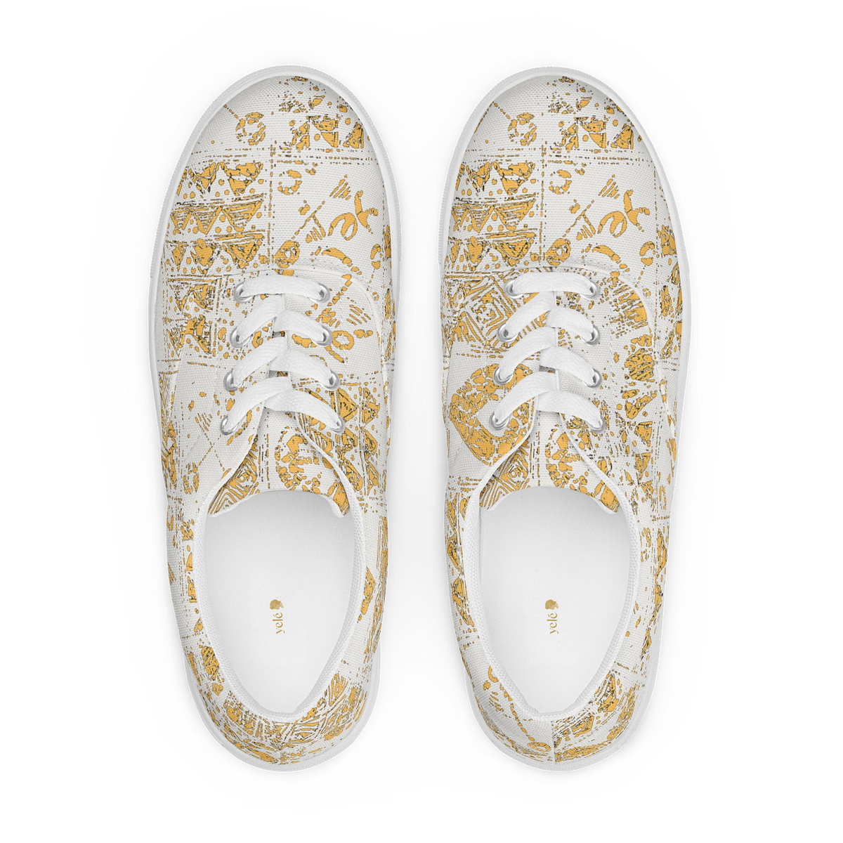 Golden Mosaic Lace-Up Canvas Shoes