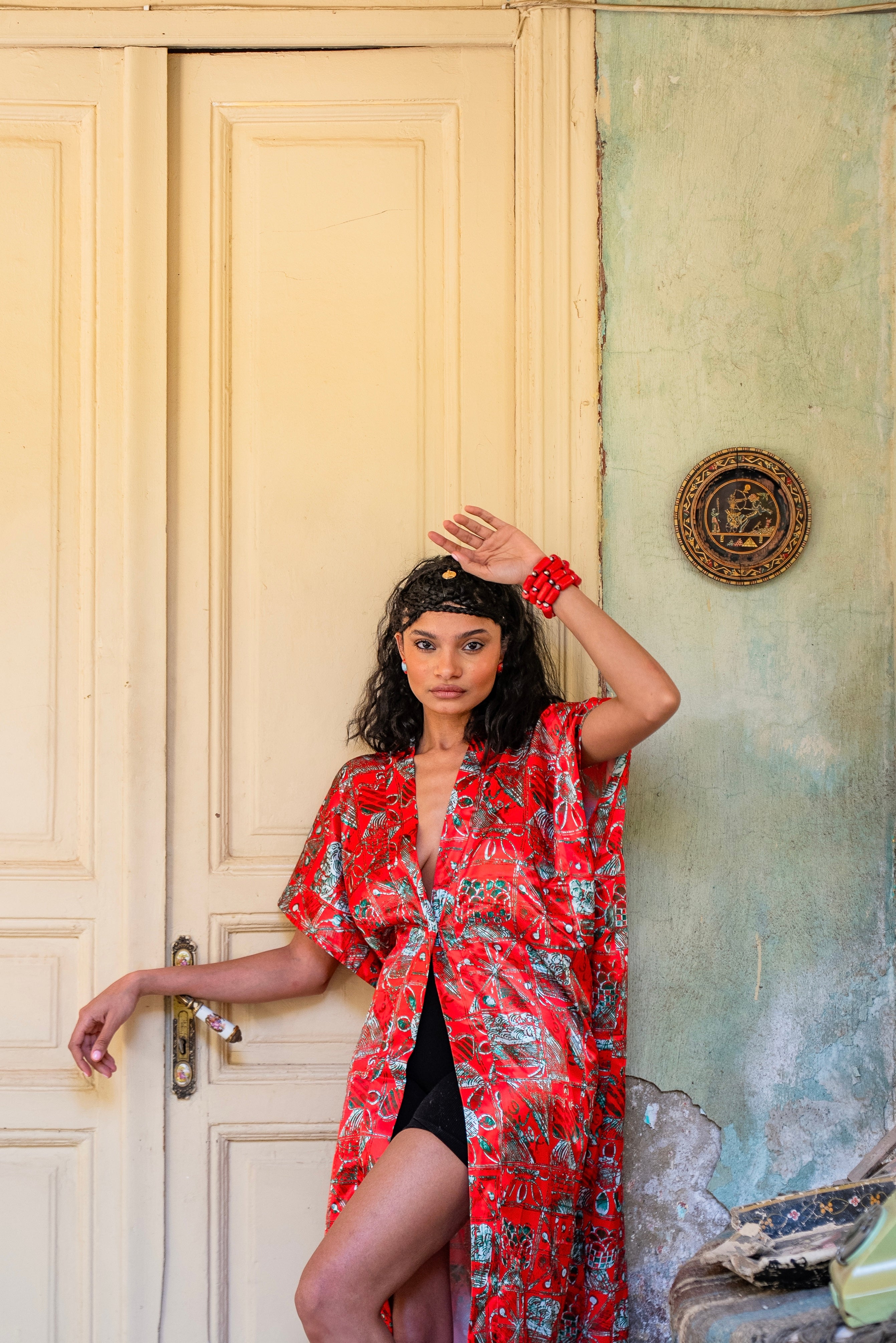Luxury Resort Wear Kimono Duster – African Print Vacation Outfit by Yelé