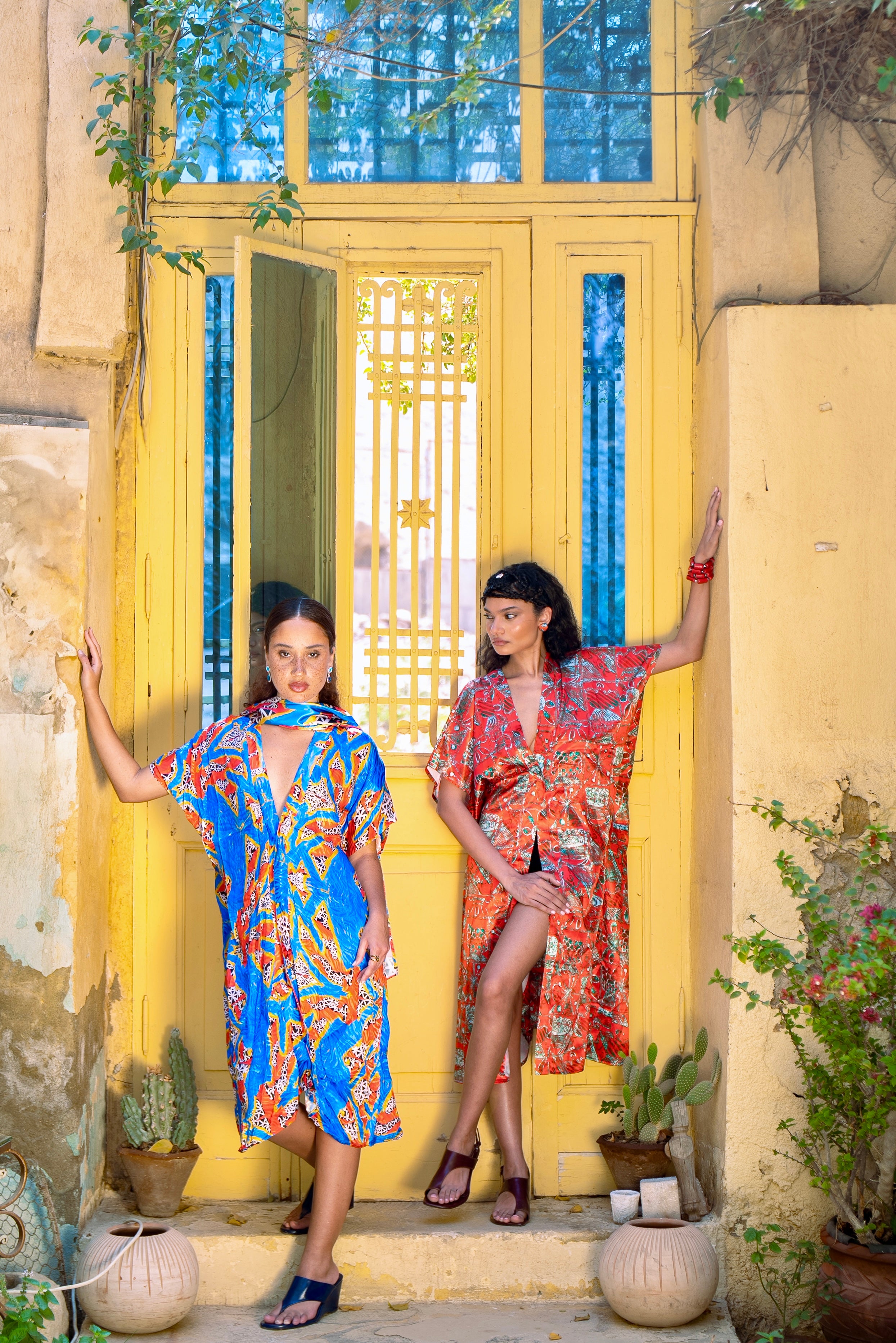 Luxury Resort Wear Kimono Duster – African Print Vacation Outfit by Yelé