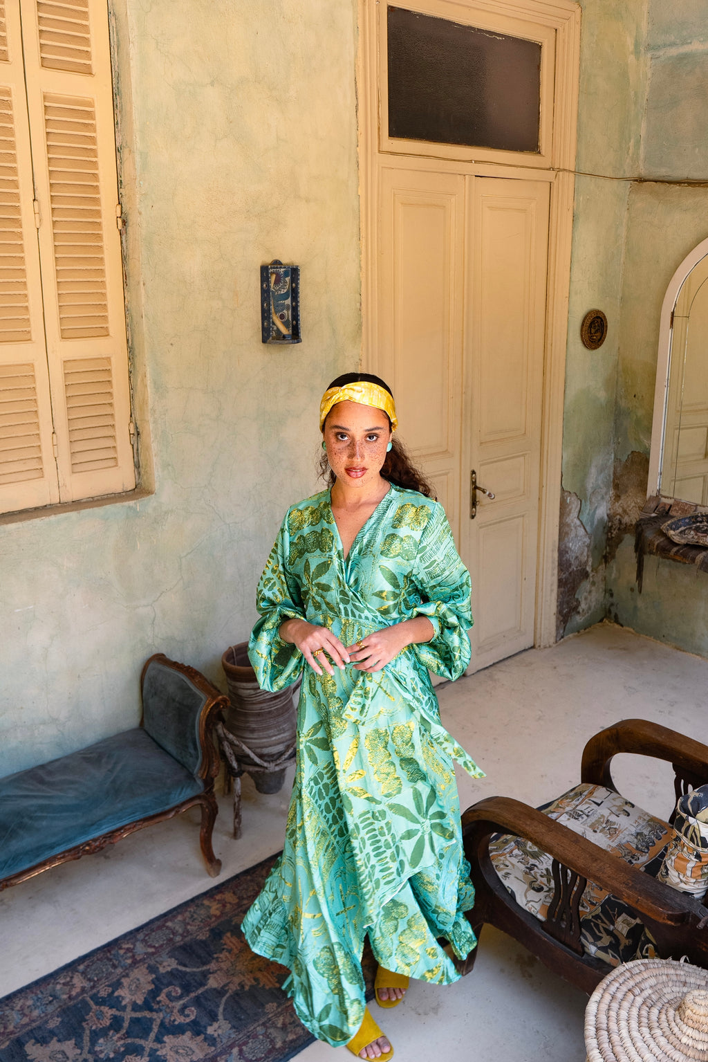 Luxury African Print Maxi Dress – Elegant Wedding Guest & Resort Dress