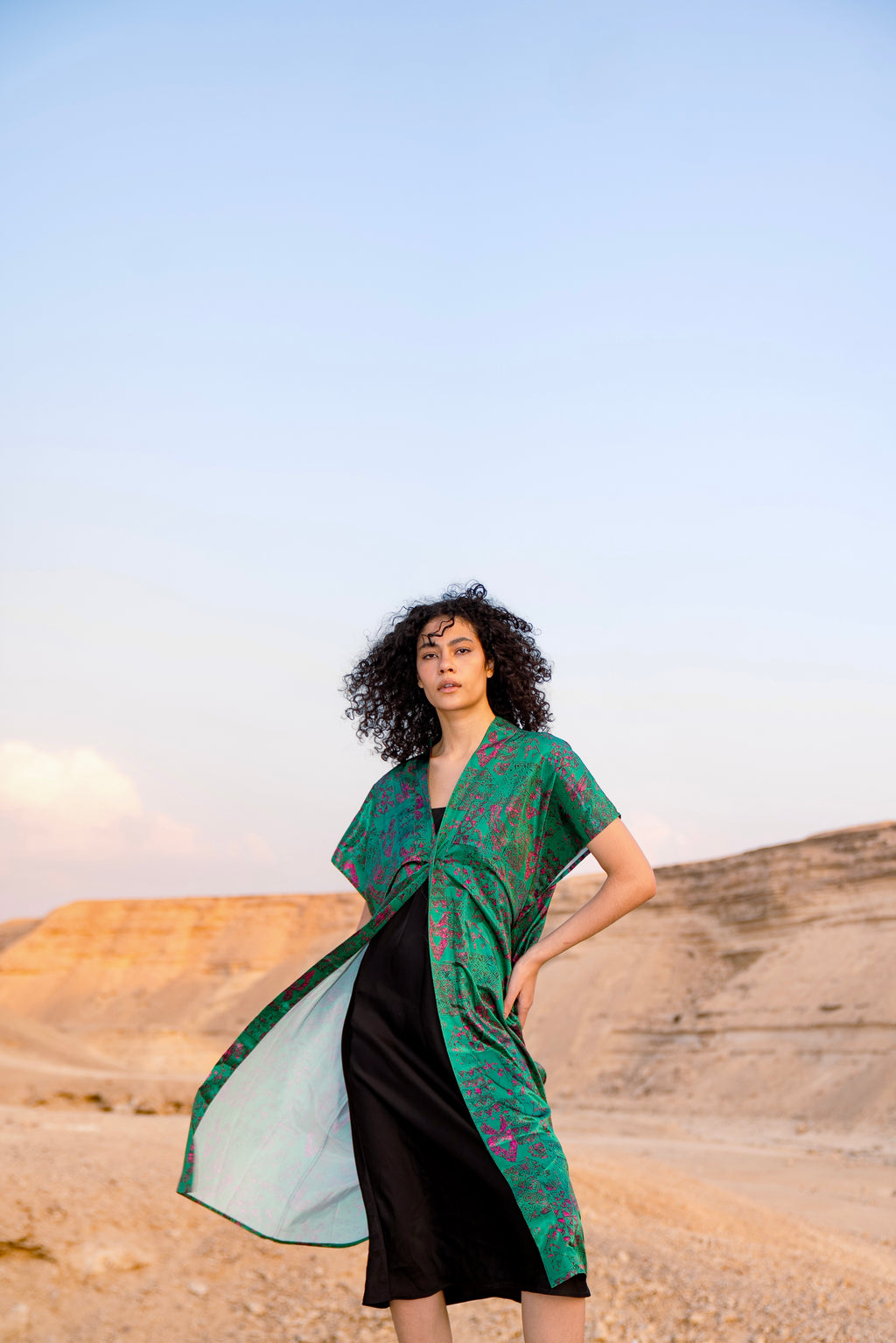 Luxury Resort Wear Kimono Duster – African Print Vacation Outfit by Yelé