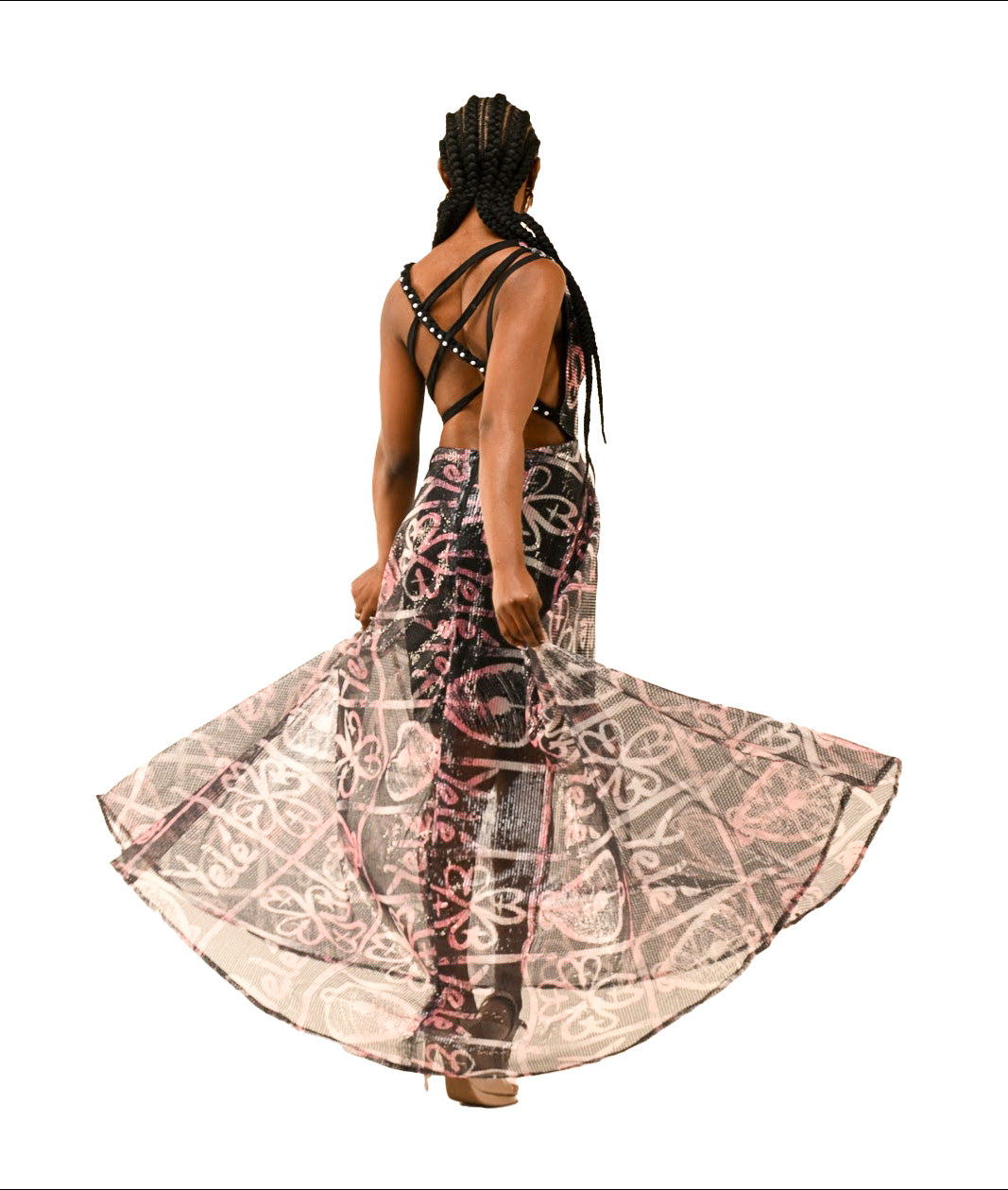 Power of Love Sequin Bespoke Gown | Exclusive Yelé Adinkra Print | Made to Order