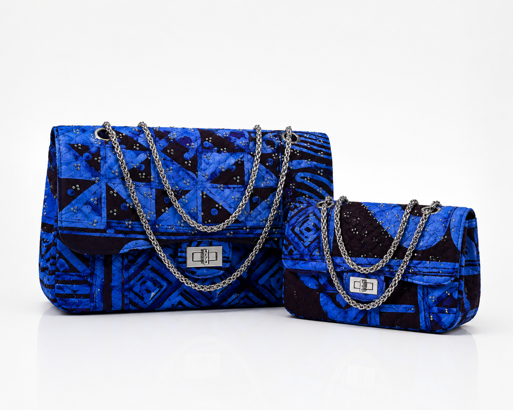 Yelé Unity Print Rhinestone Embellished Bag for Women - Blue&Black