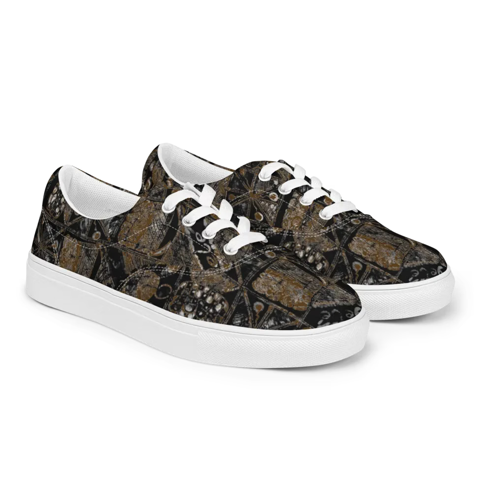 Geometric Glamour Lace-Up Shoes