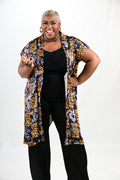 Luxury Resort Wear Kimono Duster – African Print Vacation Outfit by Yelé