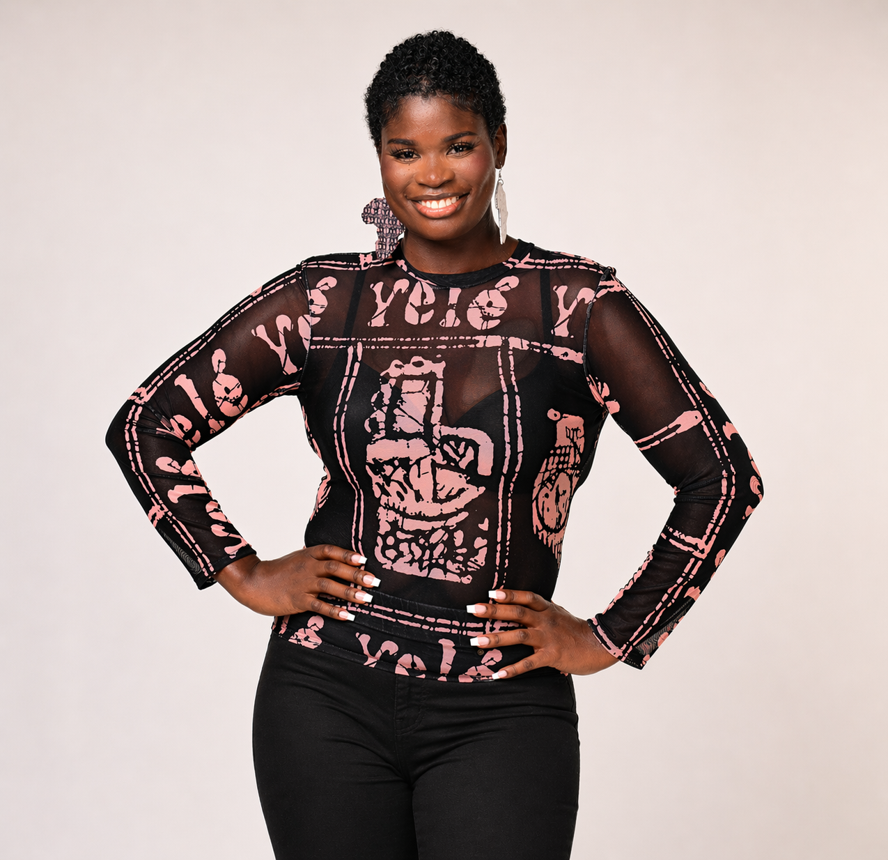 Royalty Print Mesh Top — Made to Order | Yelé