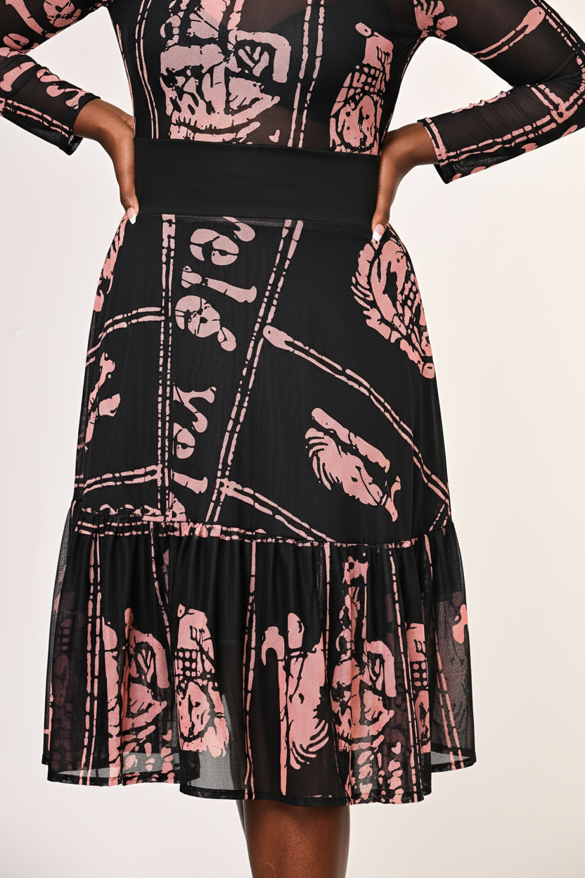 Royalty Print Midi Skirt — cropped from set image