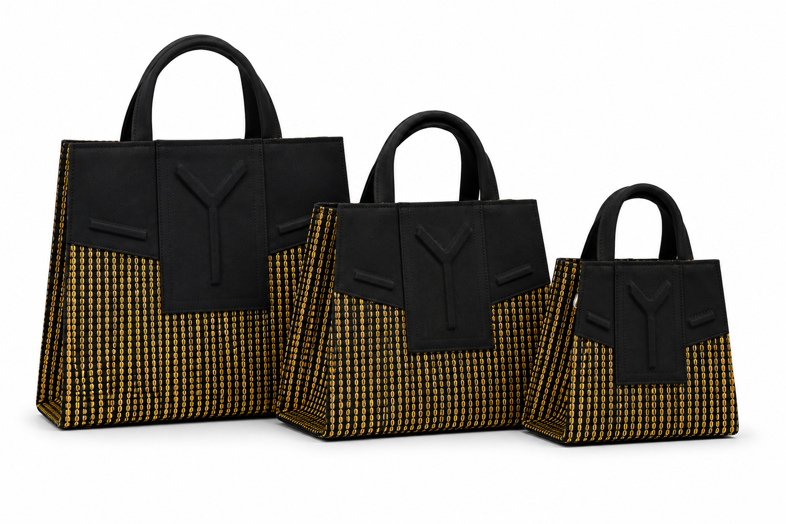 Yelé Asooke Purse – Luxe Gold Stripes