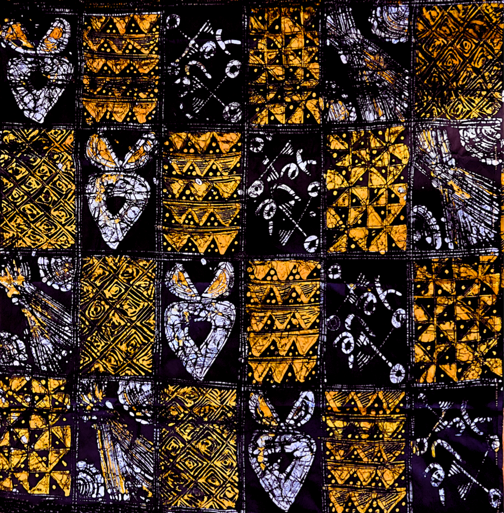 Arican print fabric with yoruba symbols