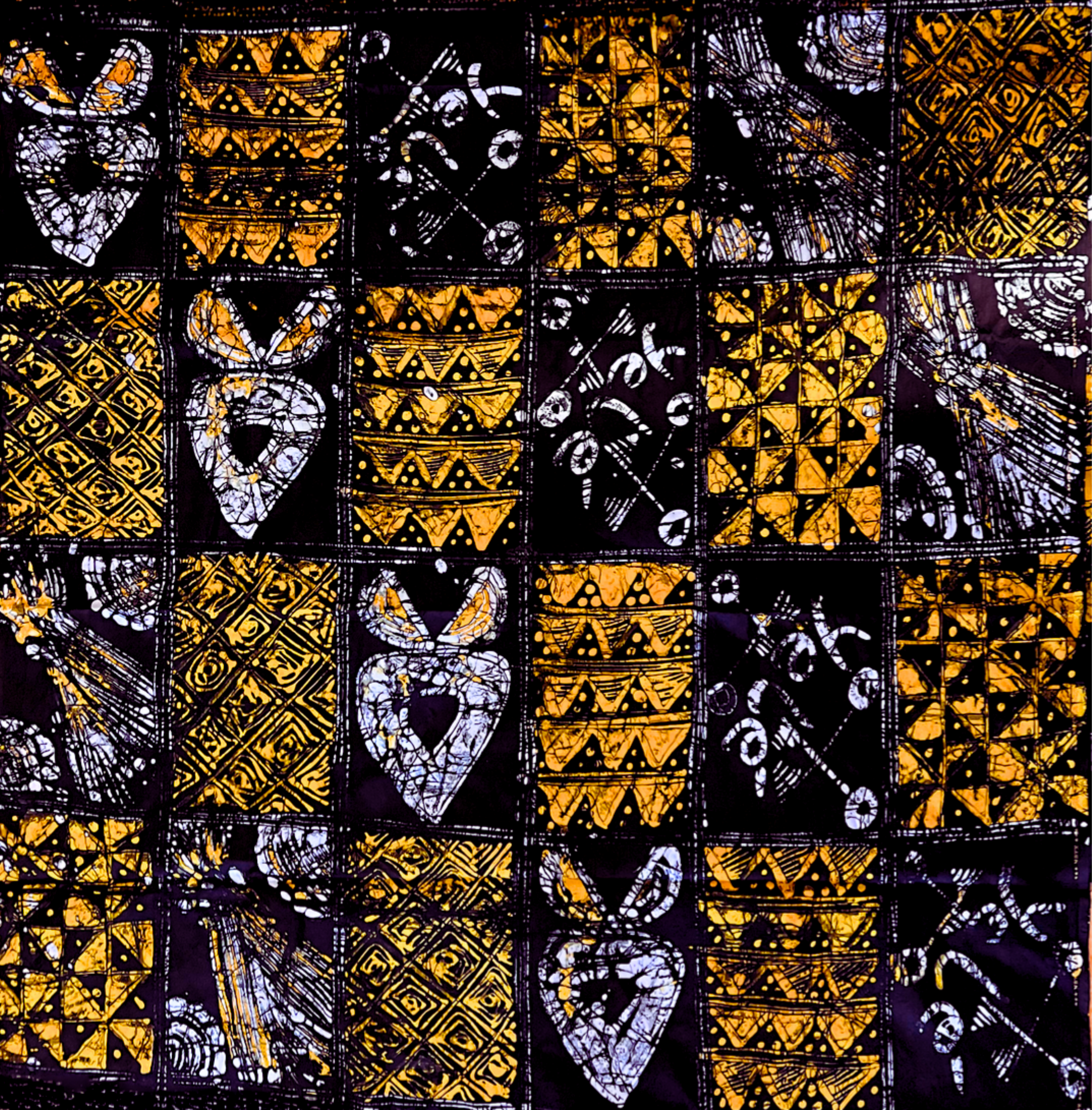 Arican print fabric with yoruba symbols