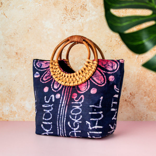 Adire Artisan Clutch: Handcrafted Raffia Handbag with Authentic African Design, color pink