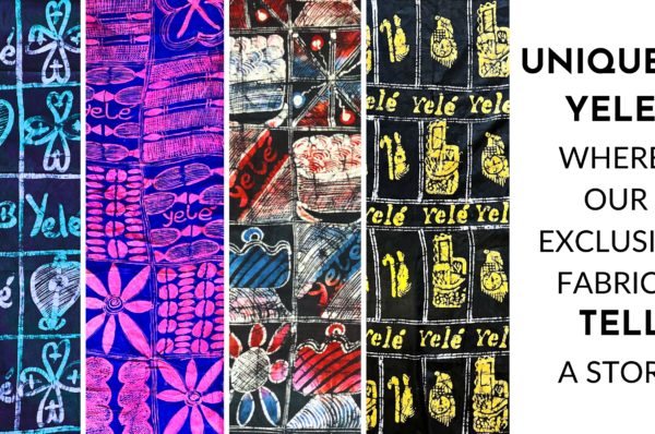 Yelé signature fabric design showcasing unique hand-drawn patterns.
