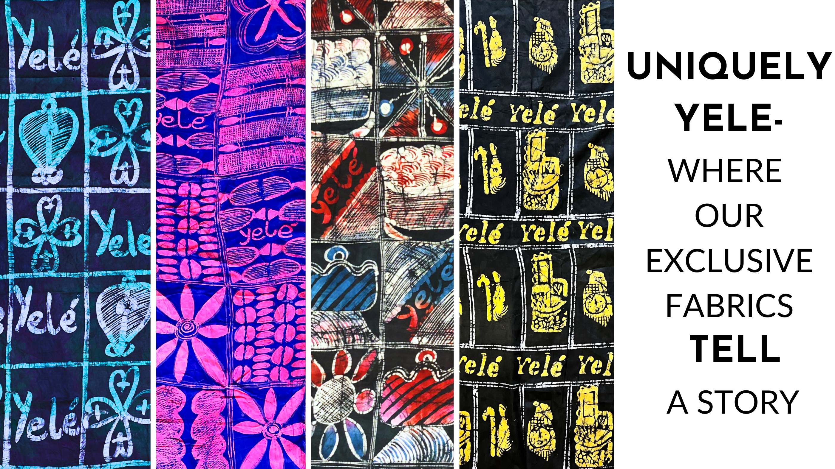 Yelé signature fabric design showcasing unique hand-drawn patterns.