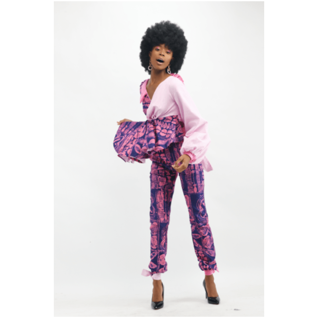 African Print Peplum Top & Pants