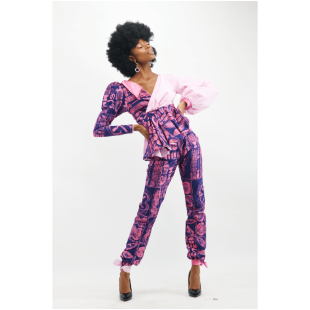 African Print Peplum Top & Pants