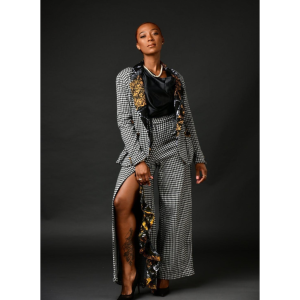 Ebunoluwa Houndstooth & Adire Print Accented Pantsuit