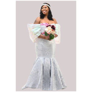 Afrofuturistic Adire Sequin Wedding Gown