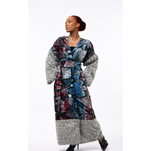 Yelé African Print Winter Fur jacket