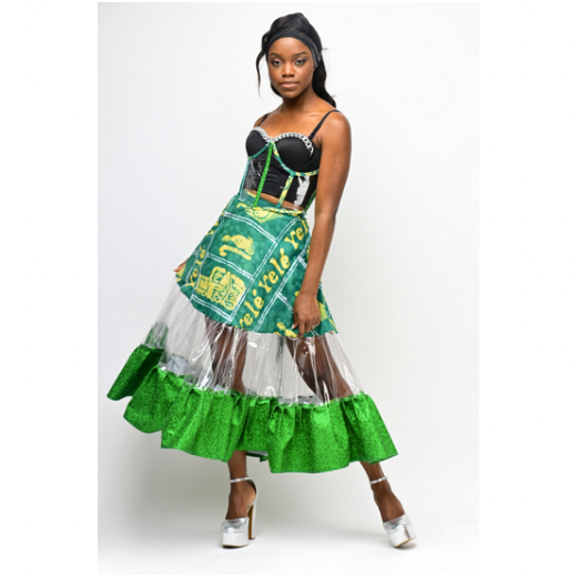 Modern Edge PVC Underbust Corset with African Accents