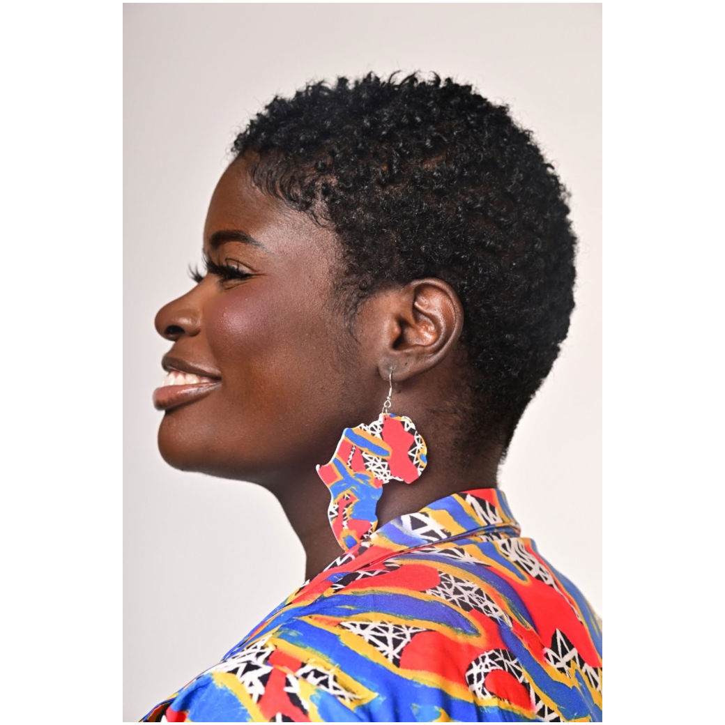Geo Print African Earrings