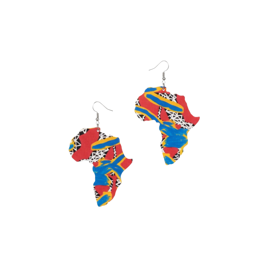 Geo Print African Earrings