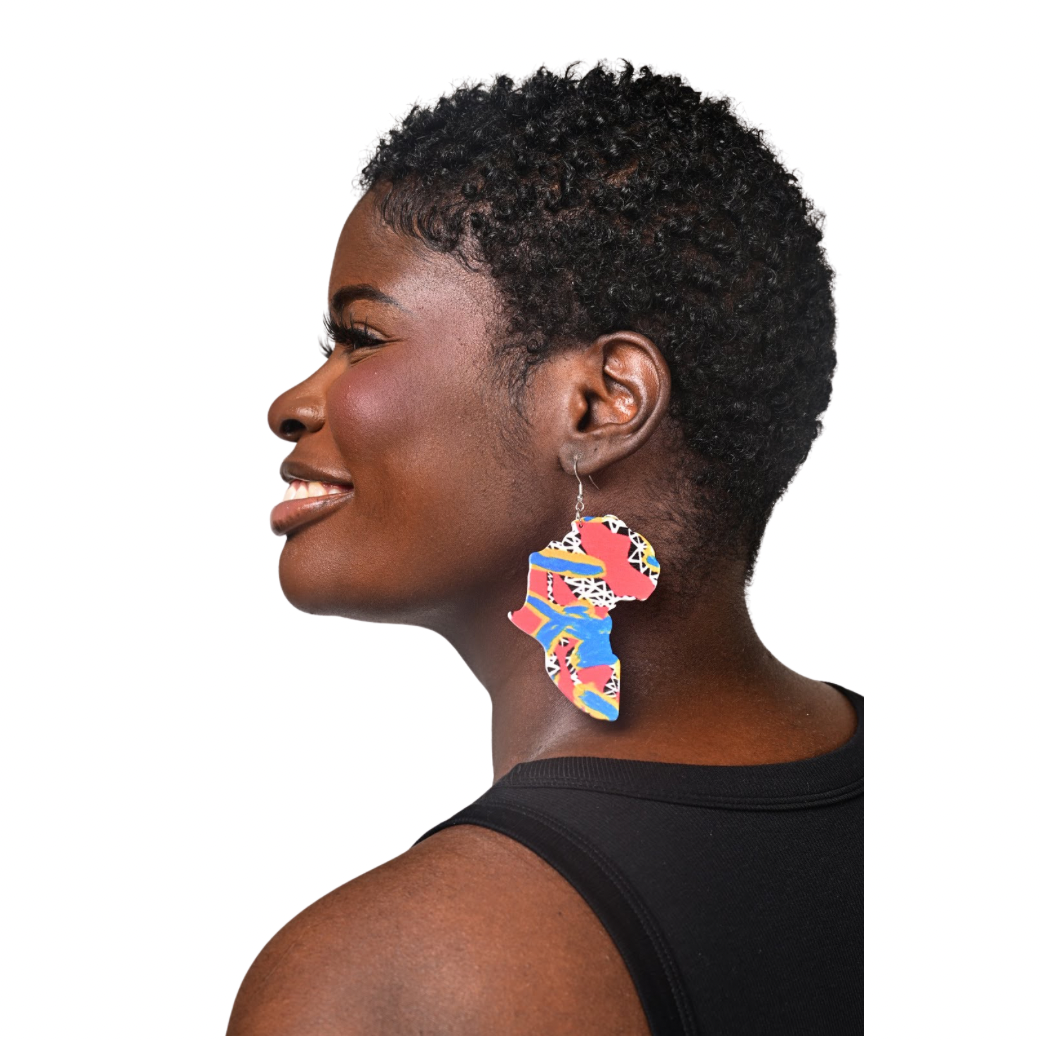 Geo Print African Earrings
