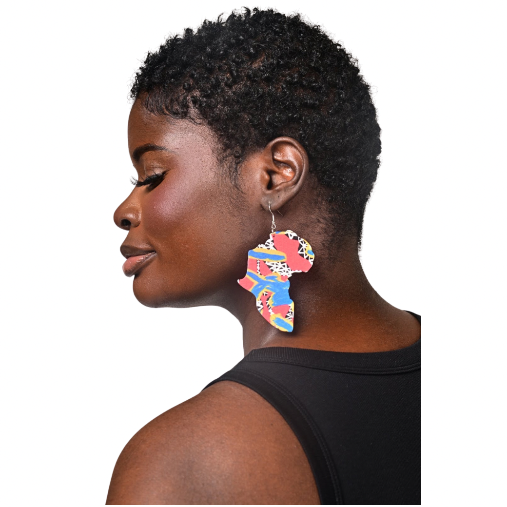 Geo Print African Earrings
