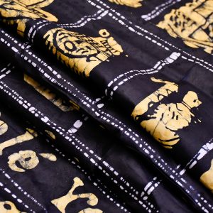 Royalty Print Fabric Black and Gold