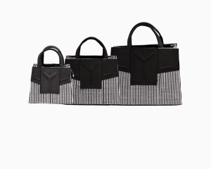 Yelé Asooke Purse – Monochrome Elegance Collection