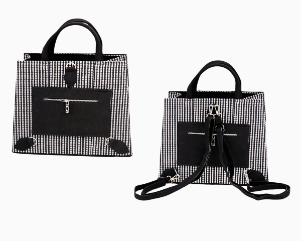Yelé Asooke Purse – Monochrome Elegance Collection