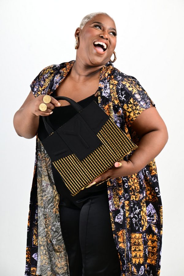 Yelé Asooke Purse – Luxe Gold Stripes Collection