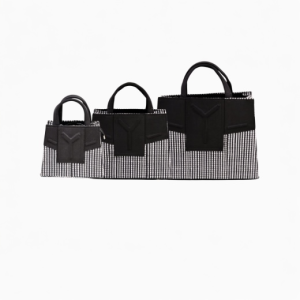 Yelé Asooke Purse – Monochrome Elegance