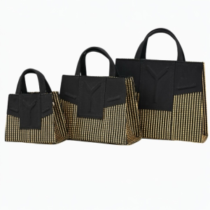 Yelé Asooke Purse – Luxe Gold Stripes