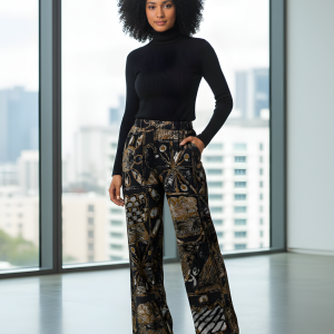 African print pants