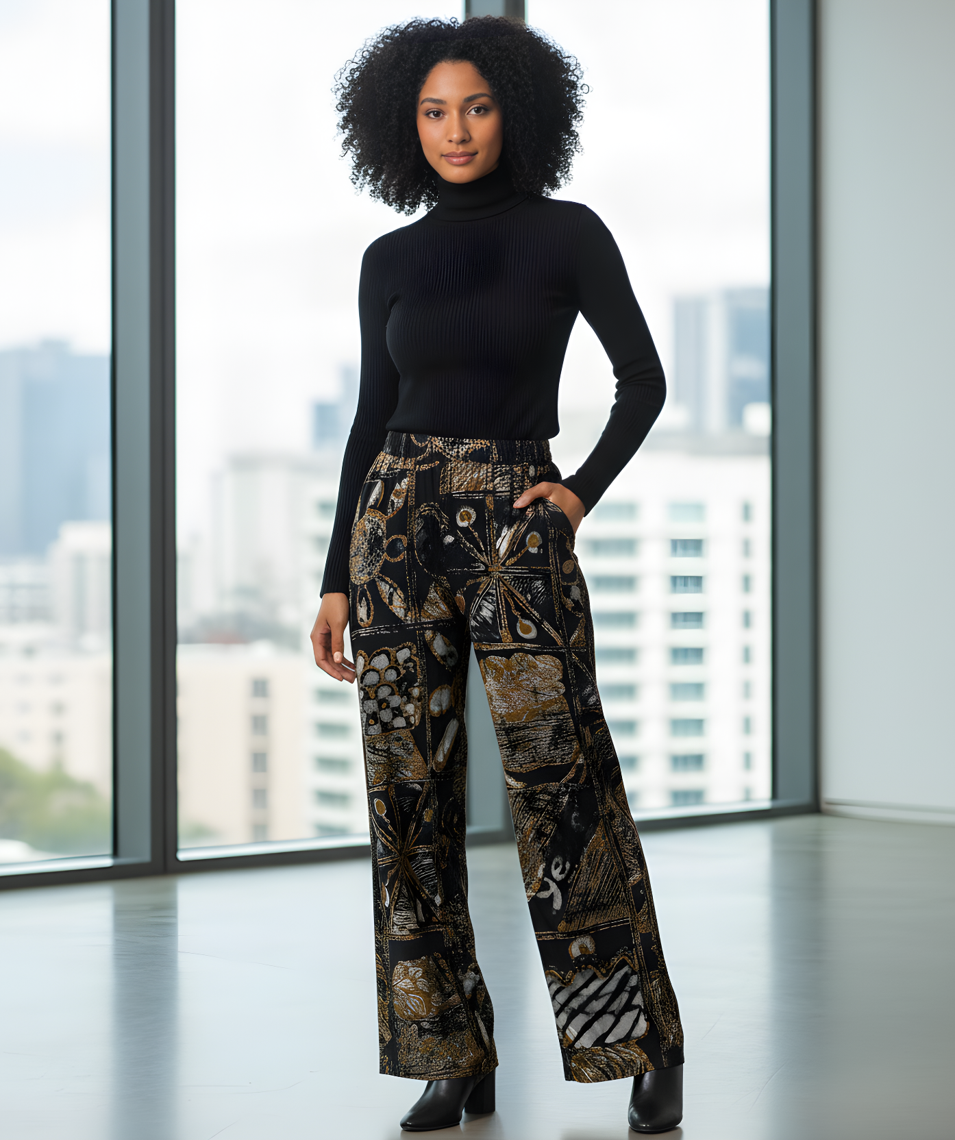 African print pants