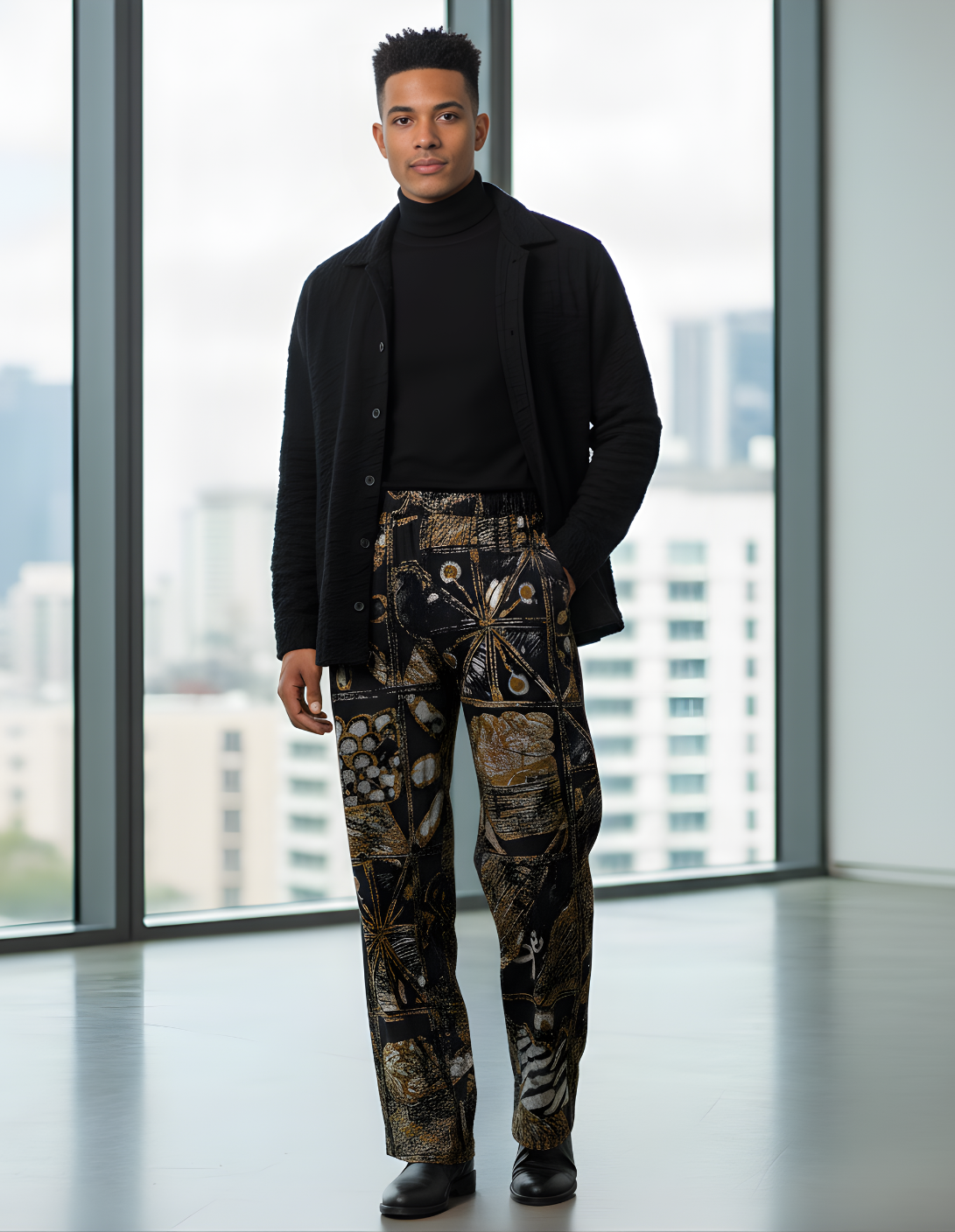 Festivity Print Wide-Leg Pants | African Inspired Relaxed Fit Trousers