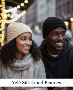Yelé Silk-Lined Beanie – Luxury Winter Hat for Hair Protection