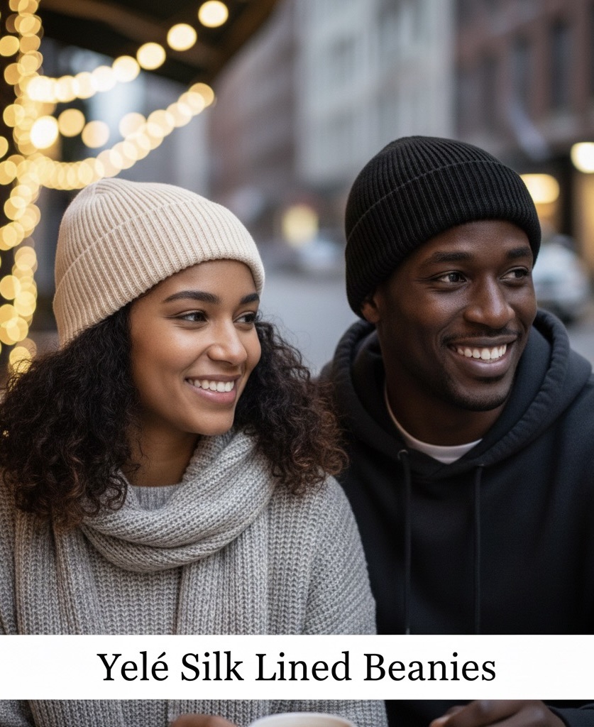 Yelé Silk-Lined Beanie – Luxury Winter Hat for Hair Protection