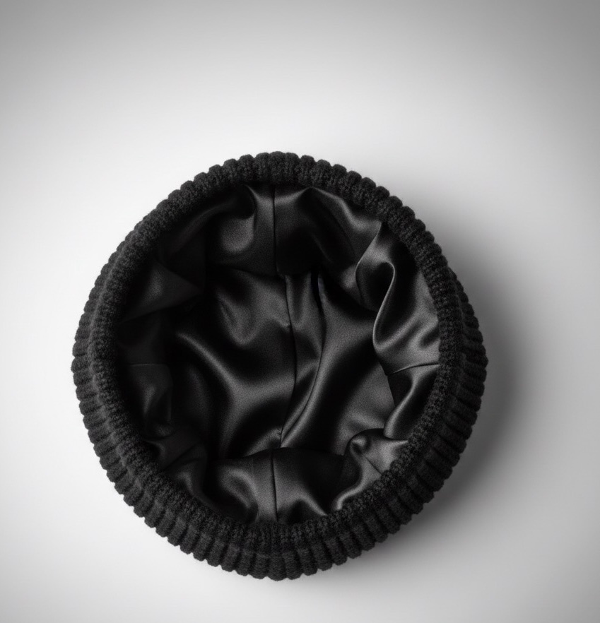 Yelé Silk-Lined Beanie – Luxury Winter Hat for Hair Protection